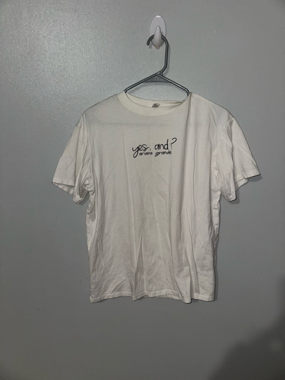 H&M White Short Sleeve Graphic Tee with Small Script Logo